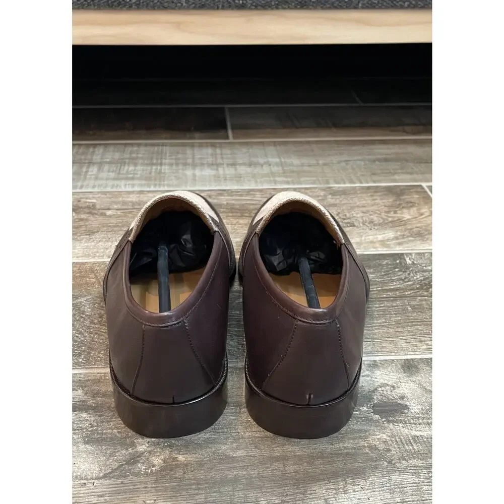 $950 NIB Nettleton Two Tone Leather Brown Vintage Inspired Penny Loafers 9.5 D
